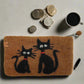 Hand Felted Black Kitty Purse 5x8 Inches
