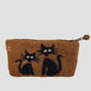 Hand Felted Black Kitty Purse 5x8 Inches