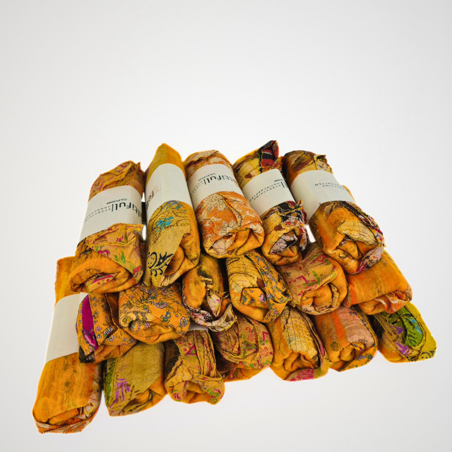 Saree Lace Golden Yellow Felted Scarf