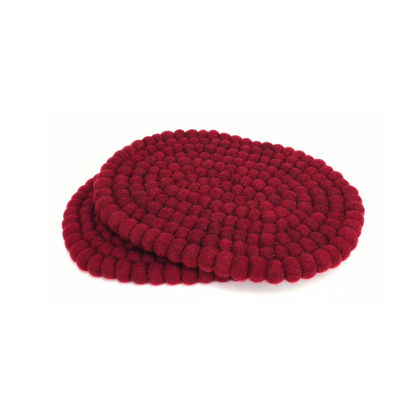 Felted Ball Oval Trivet