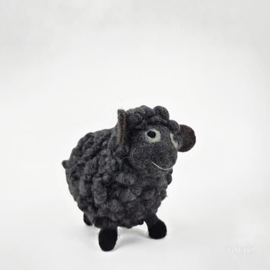 Felted Woolen Sheep-Grey