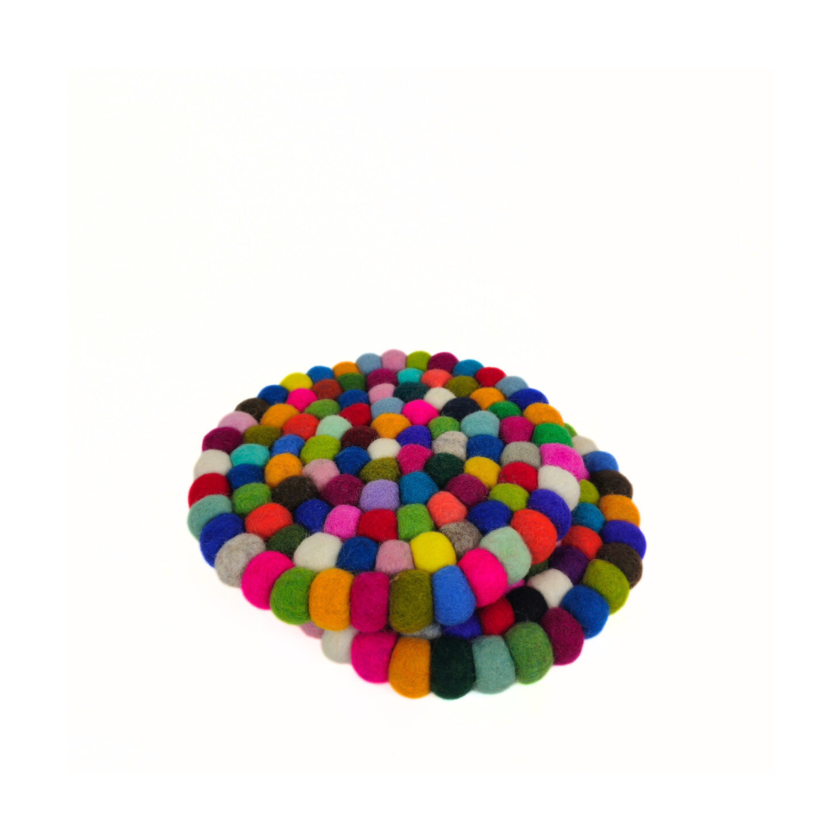 Multi-color Pom Pom Felt Trivet