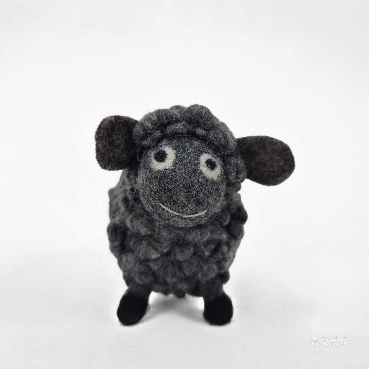 Felted Woolen Sheep-Grey