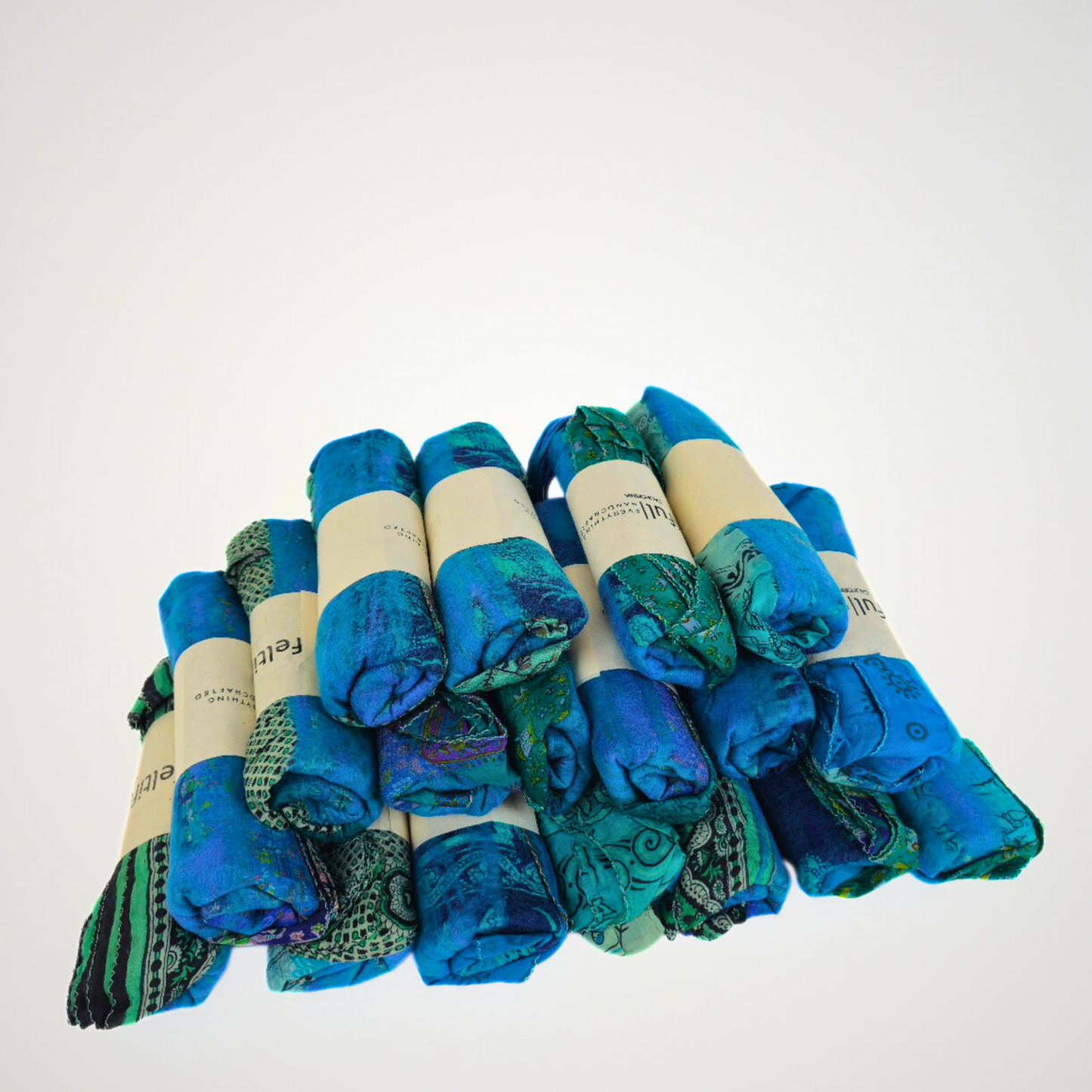 Saree Lace Blue Felted Scarf
