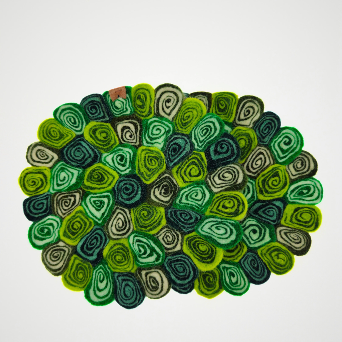 Green Candy Cut Pom Pom Felt Trivet