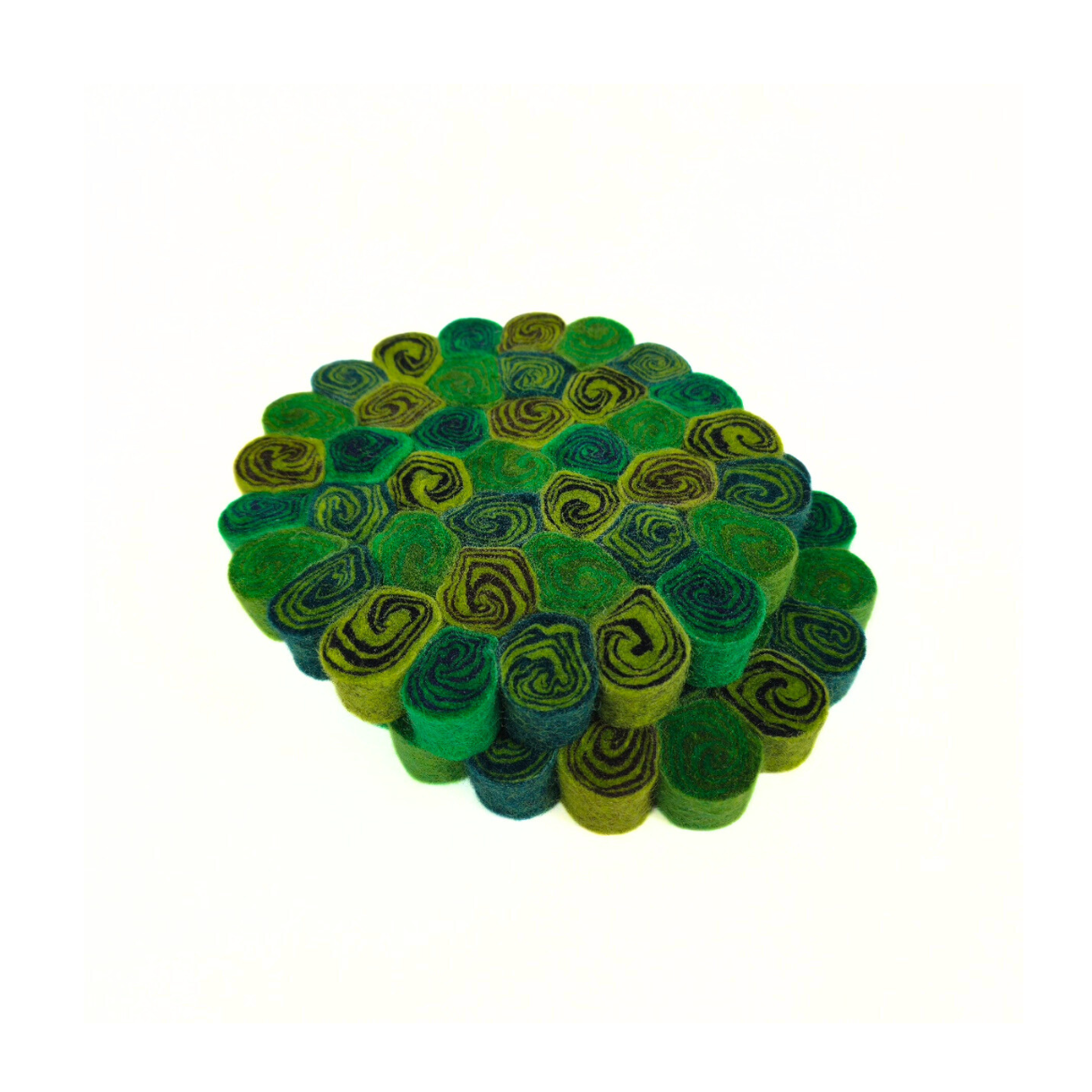 Multi Green Candy Cut Felt Trivet