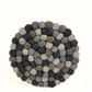 Multi-Natural Pom Pom Felt Trivet