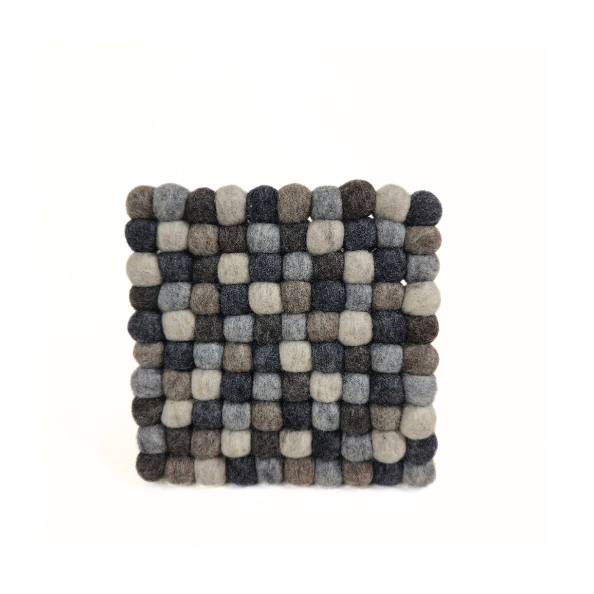 Multi-Natural Pom Pom Felt Trivet