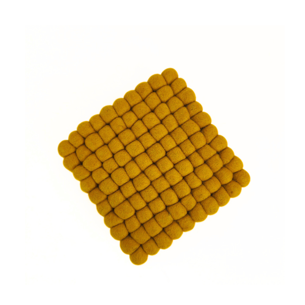 Mustard Pom Pom Felt Trivet