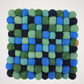 Blue-Green Pom Pom Felt Trivet