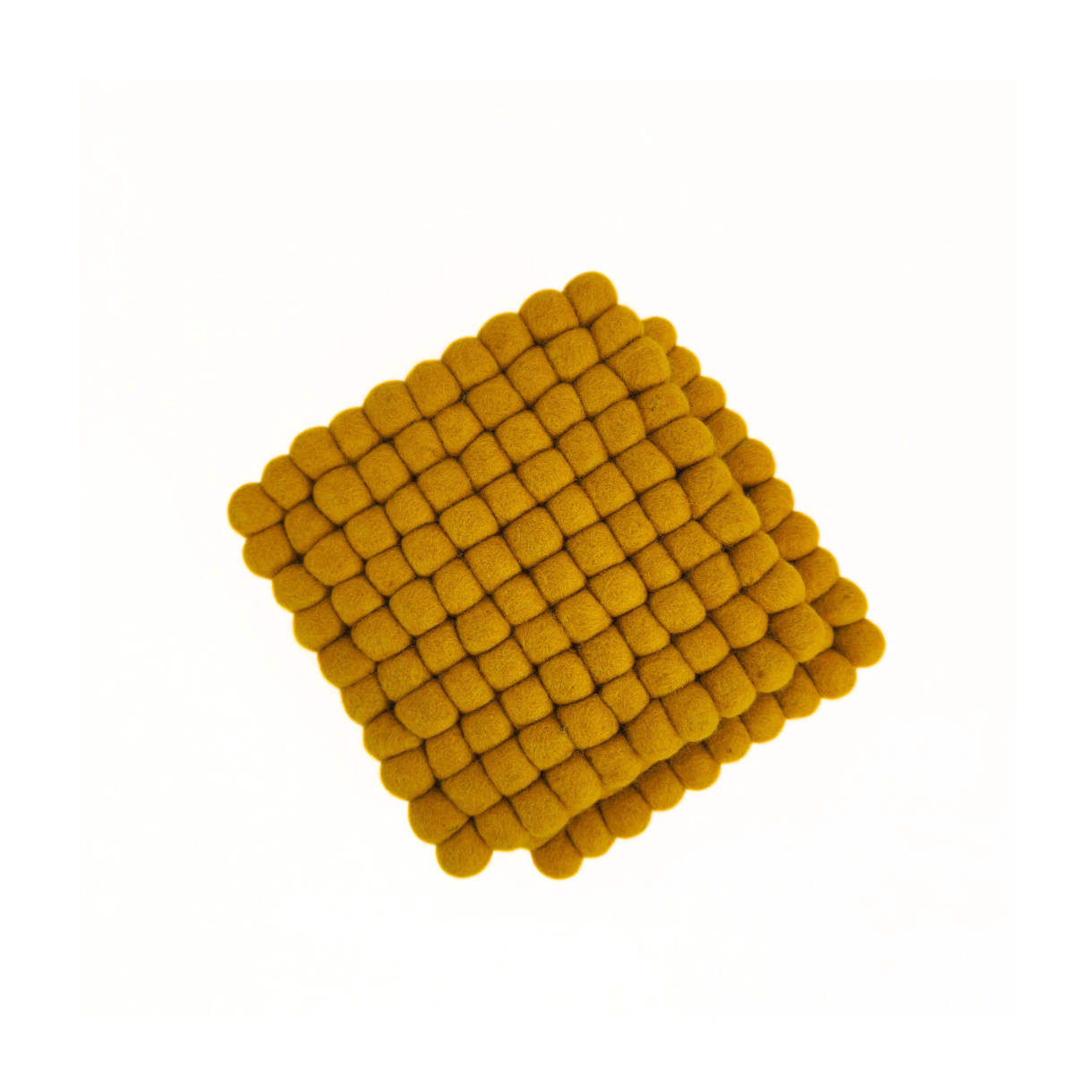 Mustard Pom Pom Felt Trivet