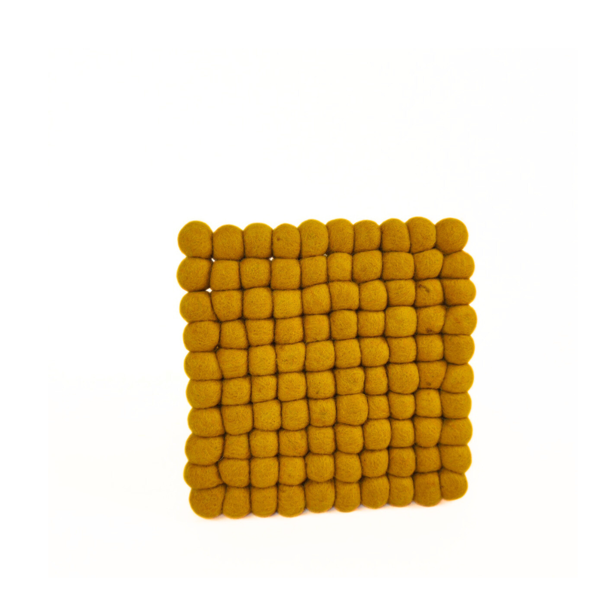 Mustard Pom Pom Felt Trivet