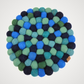 Blue-Green Pom Pom Felt Trivet