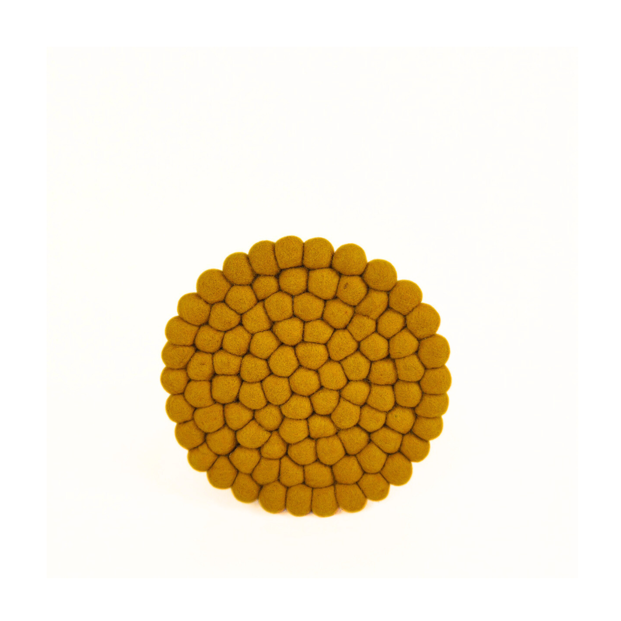 Mustard Pom Pom Felt Trivet