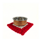 Red and White Pom Pom Felted Ball Trivet