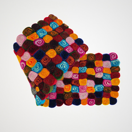 Multi Pom Pom Candy-Cut Table Runner