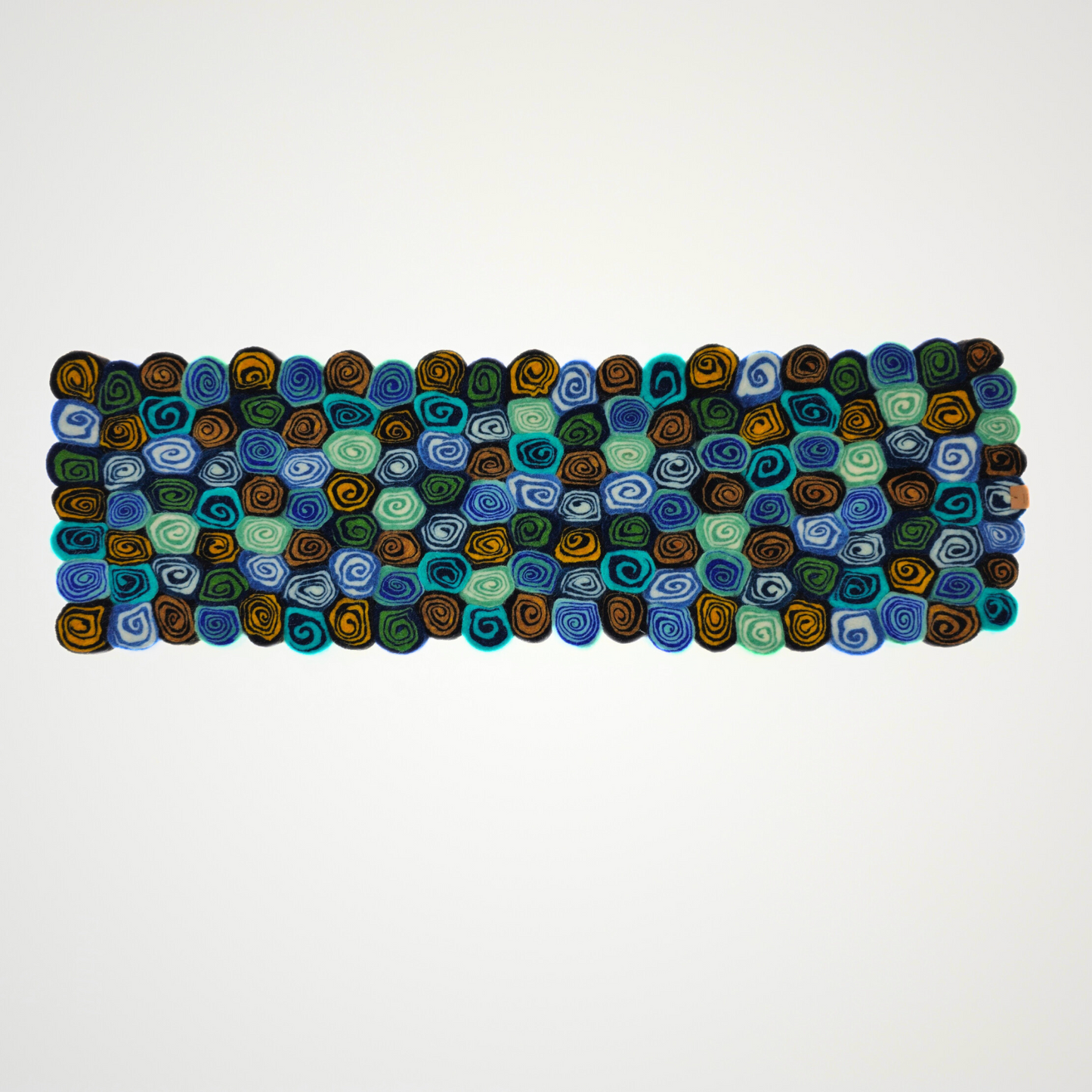 Blue assorted  Candy-Cut Felted Table Runner