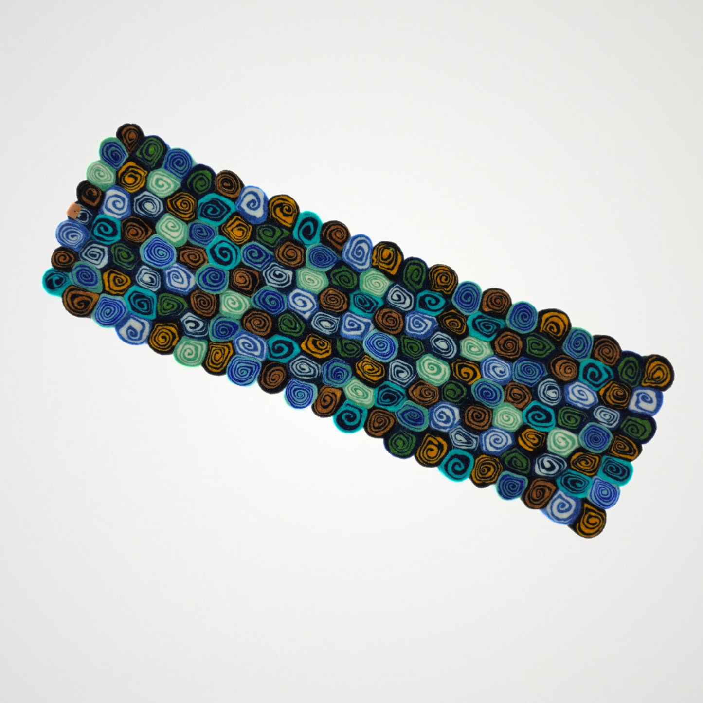 Blue assorted  Candy-Cut Felted Table Runner