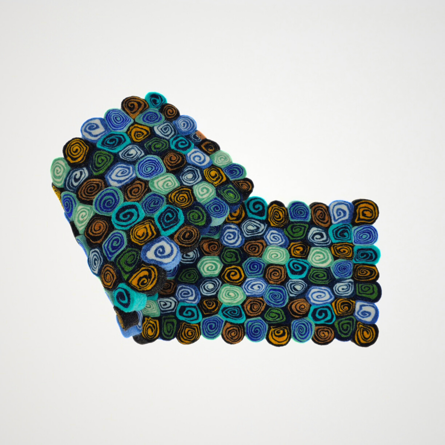 Blue assorted  Candy-Cut Felted Table Runner