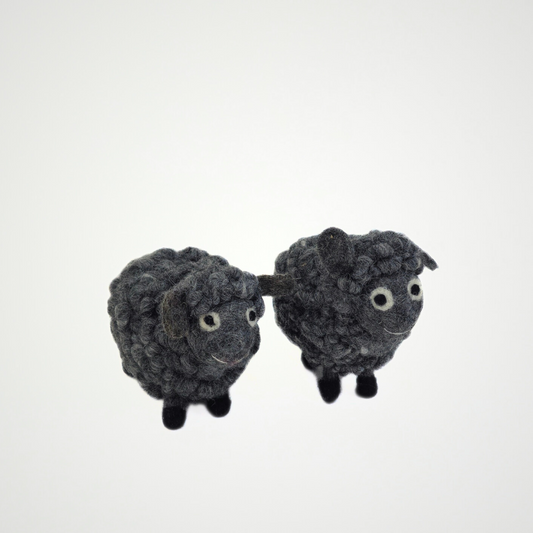 Felted Woolen Sheep-Grey