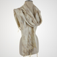 White-Brown Merino Wool & Silk Felted Scarf