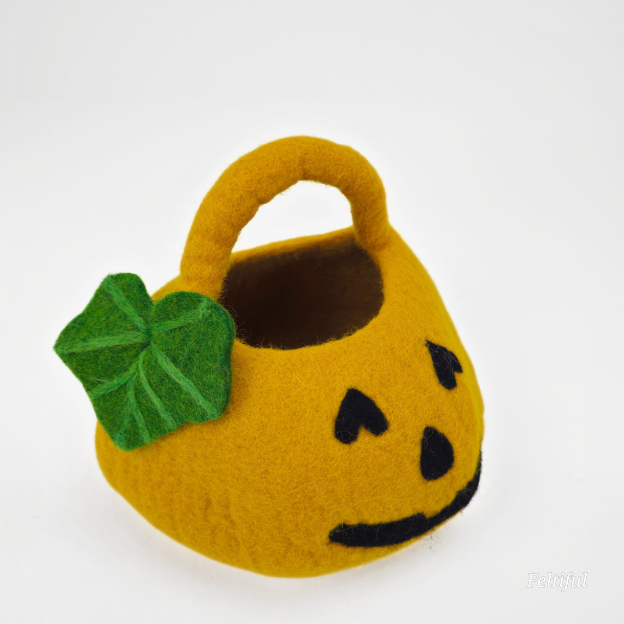 Hand Felted Woolen Pumpkin Kids Bag