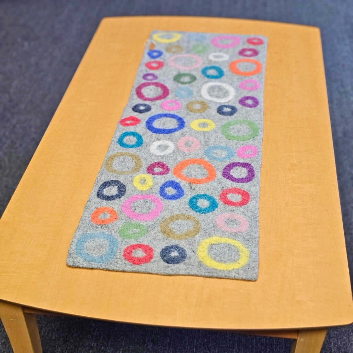 Multi Circle Felted Table Runner