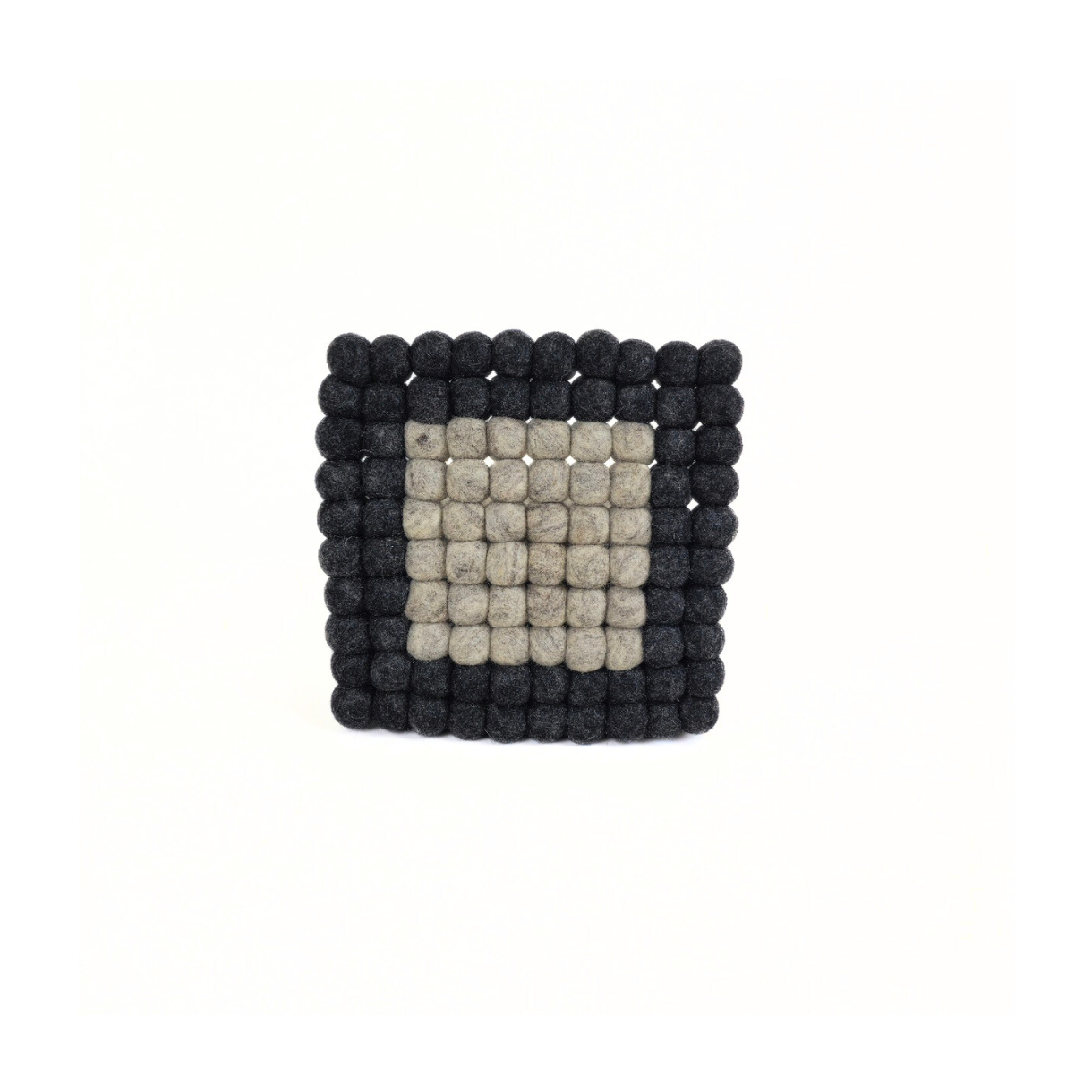 Charcoal-Brown Pom Pom Felt Trivet