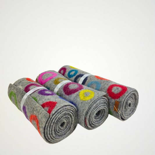 Multi Circle Felted Table Runner