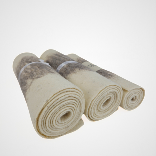 White & Brown Felted Table Runner