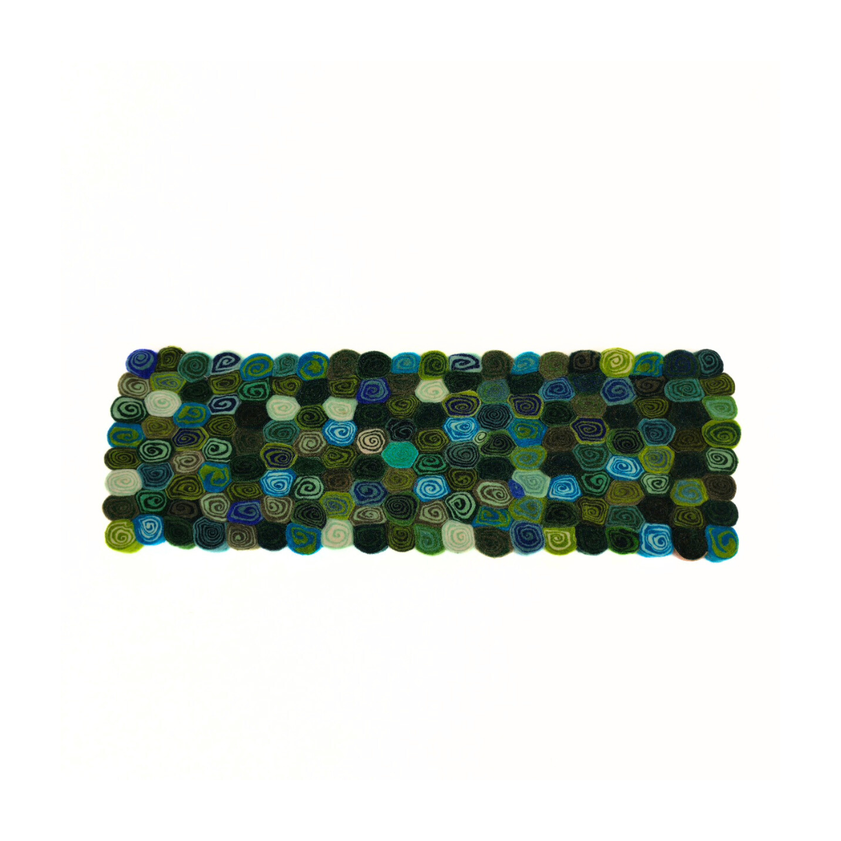 Multi-Green Candy-Cut Felt Table Runner, Protect Surfaces with Style