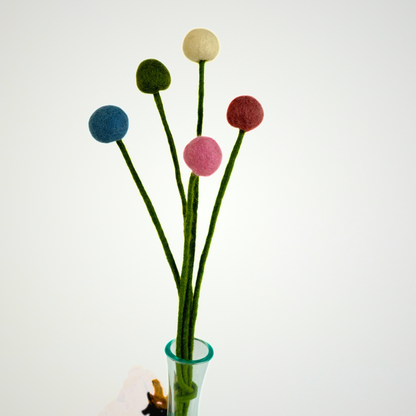 Hand Felted Ball Stem Set Of 5Pcs.