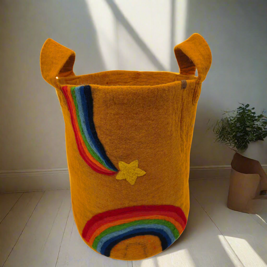 Eco-Friendly Handmade Felt Laundry Basket