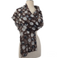 Polka Dot Black Silk & Merino Wool Felted Scarf