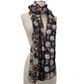 Polka Dot Black Silk & Merino Wool Felted Scarf