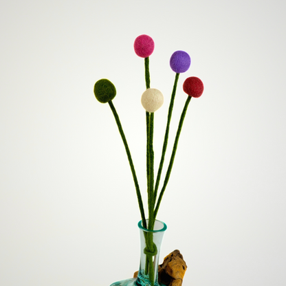 Hand Felted Ball Stem Set Of 5Pcs.