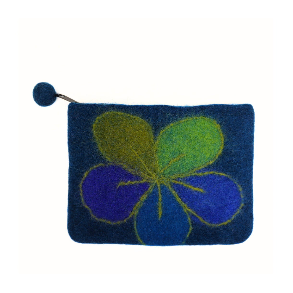 Multi Color Floppy Flower Felt Coin Purse, Mobile Purse