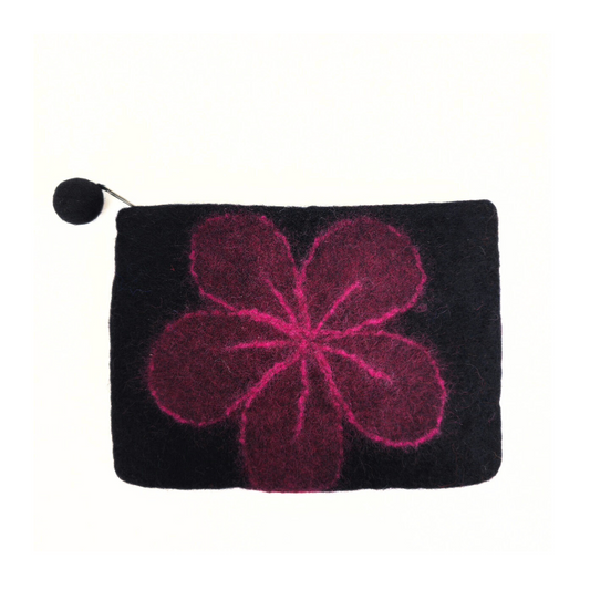 Floppy Flower Felt Coin Purse, Mobile Purse