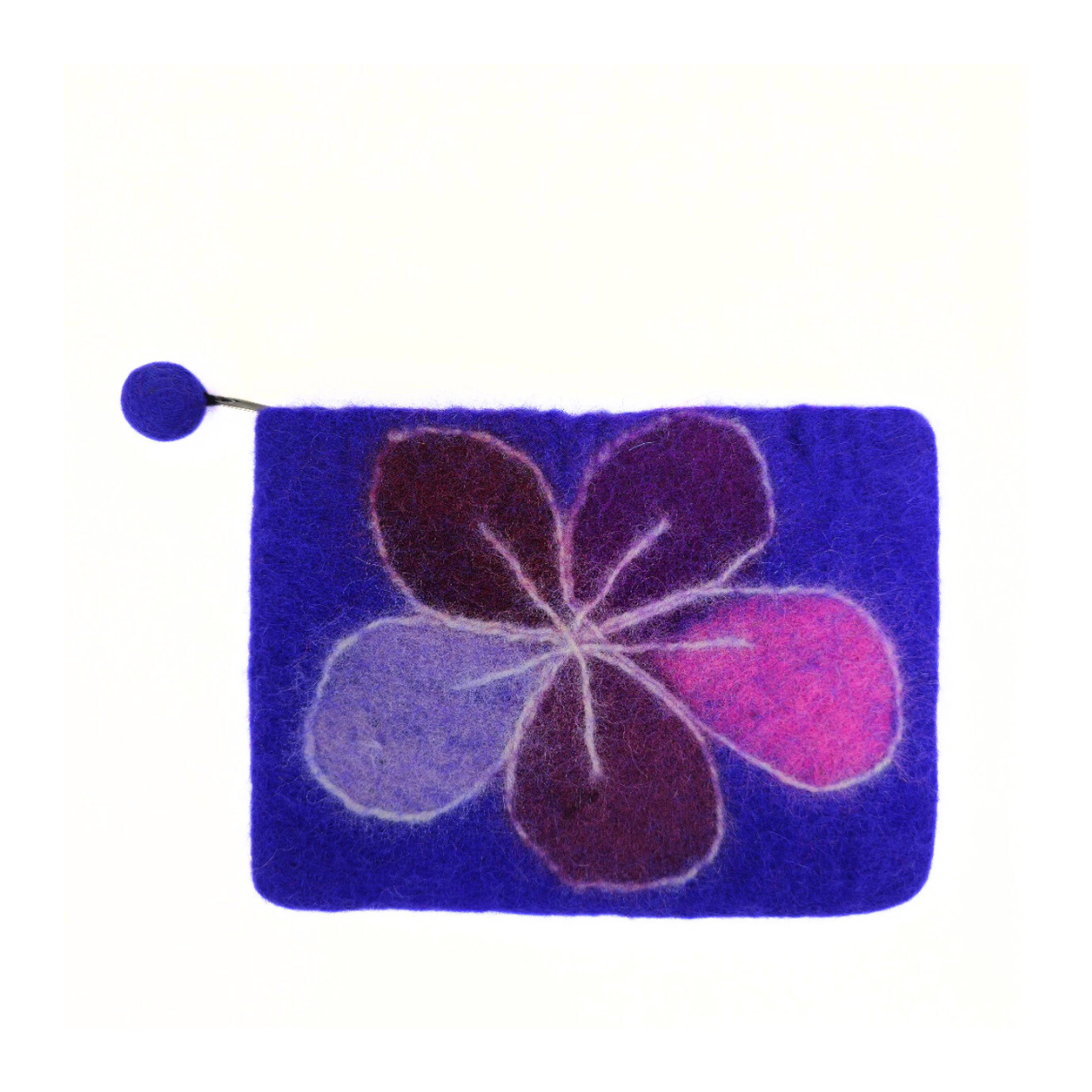 Multi Color Floppy Flower Felt Coin Purse, Mobile Purse