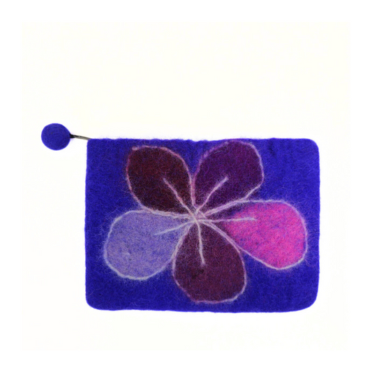 Multi Color Floppy Flower Felted Purse