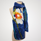 Merino Wool & Silk White Flower Felted Scarf
