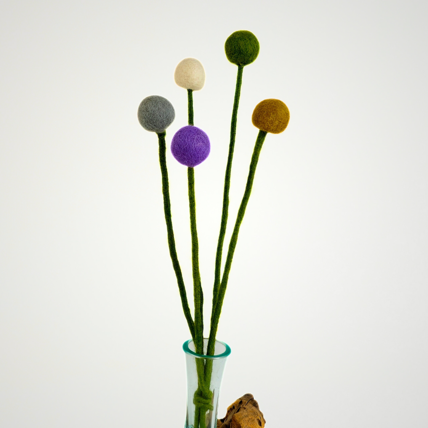 Hand Felted Ball Stem Set Of 5Pcs.