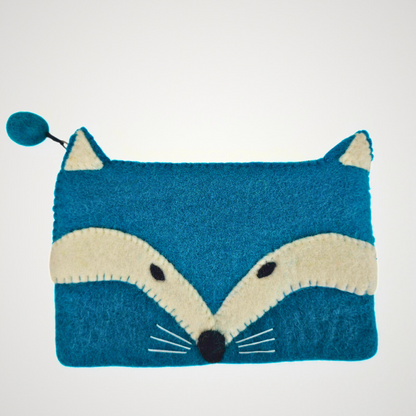Hand Felted Kitty Head Purse 5x8 Inches