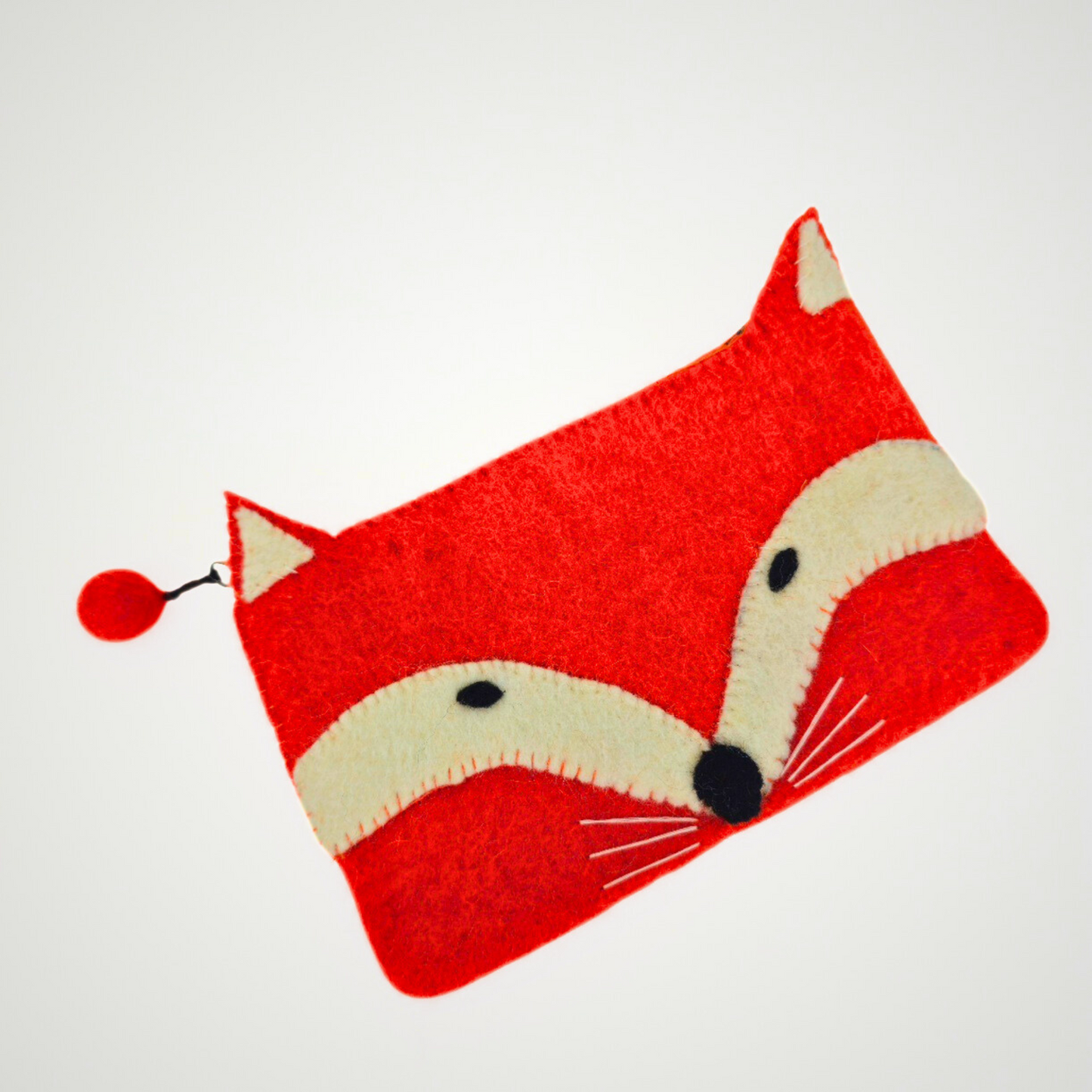 Hand Felted Kitty Head Purse 5x8 Inches
