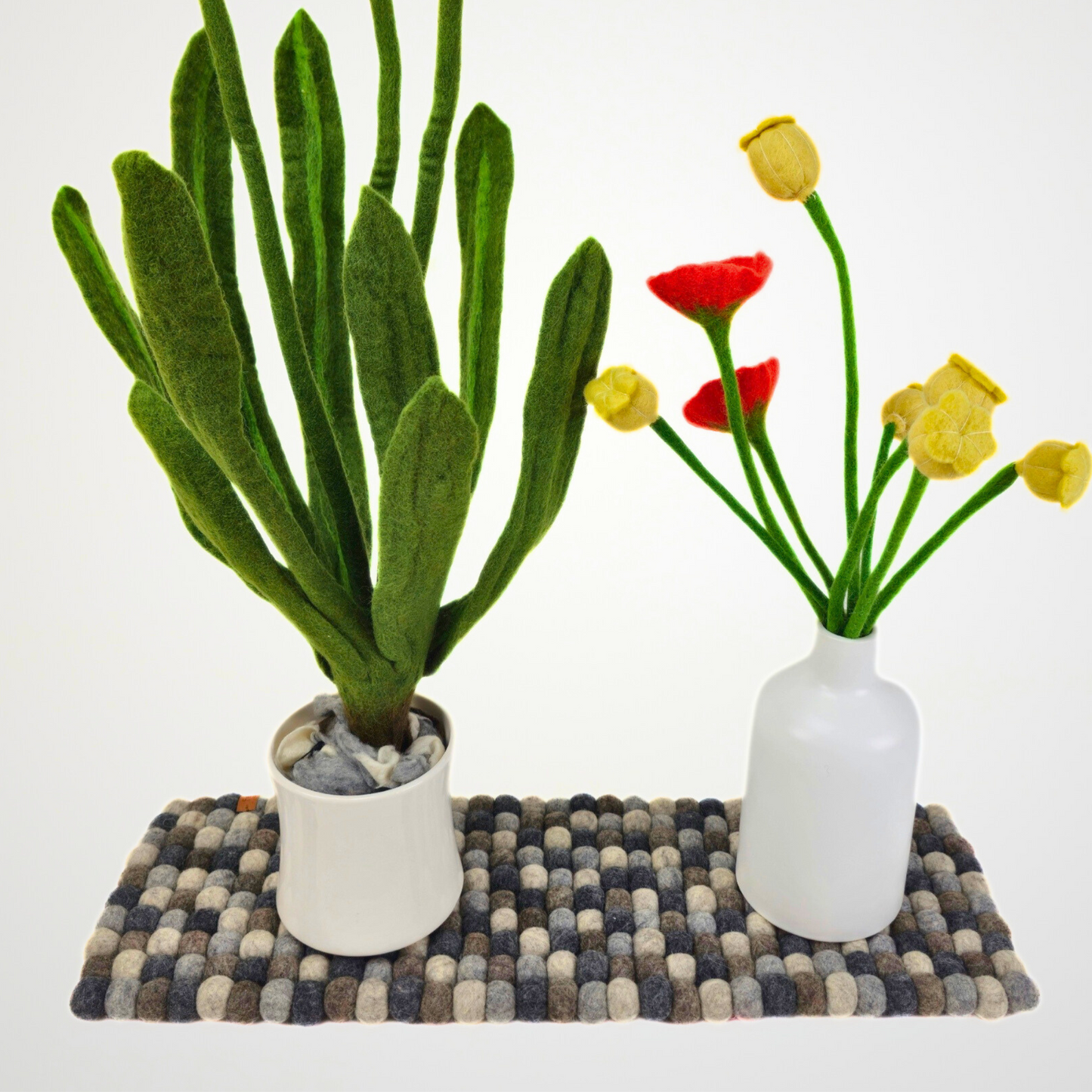 Artisan Multi Felted Ball Table Runner