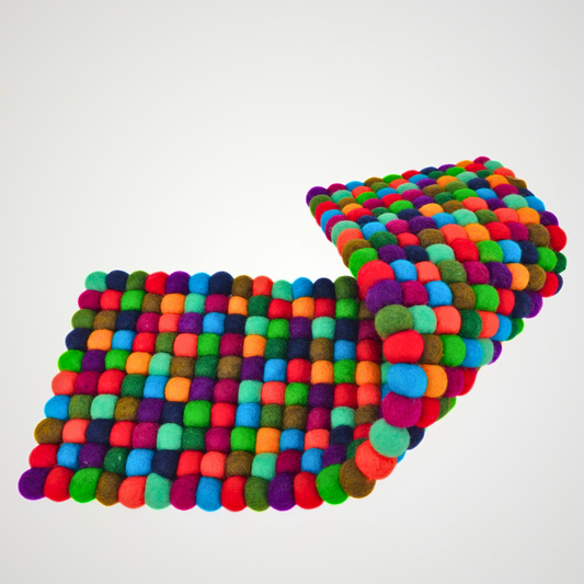 Artisan Multi Felted Ball Table Runner