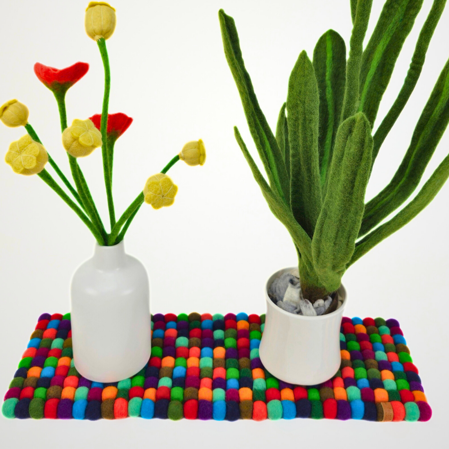 Artisan Multi Felted Ball Table Runner