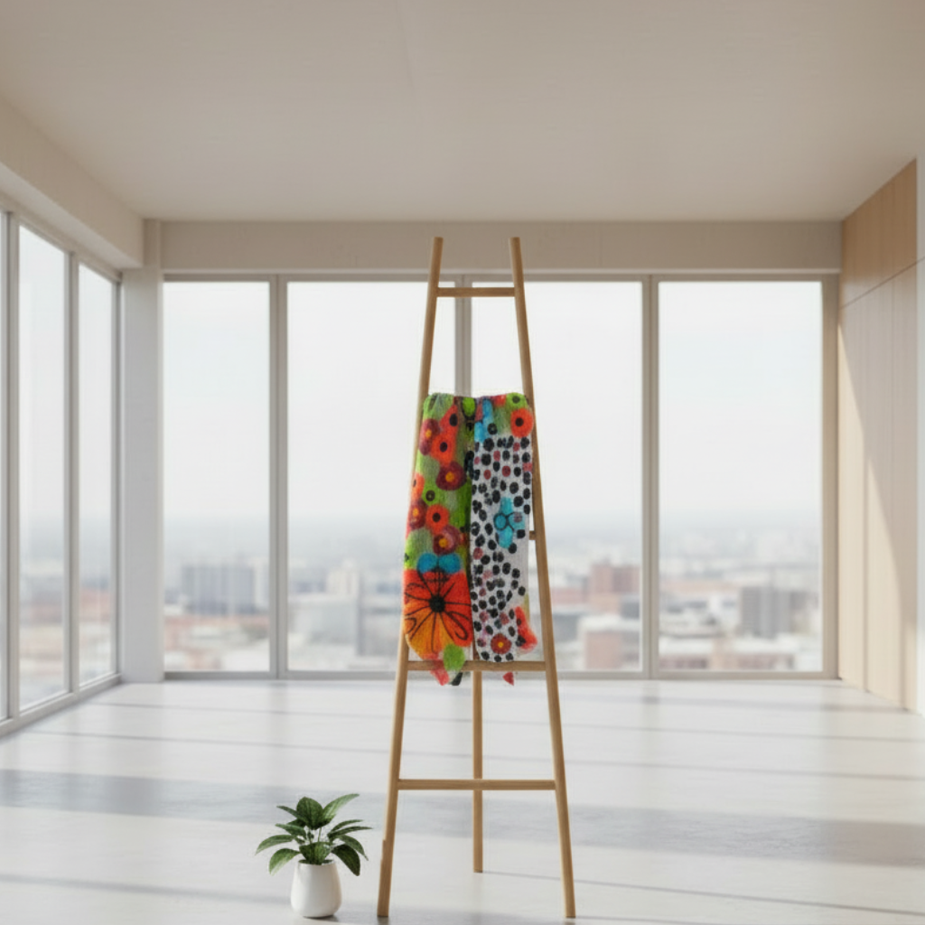 Spotted Merino & Silk Wool Felt Scarf