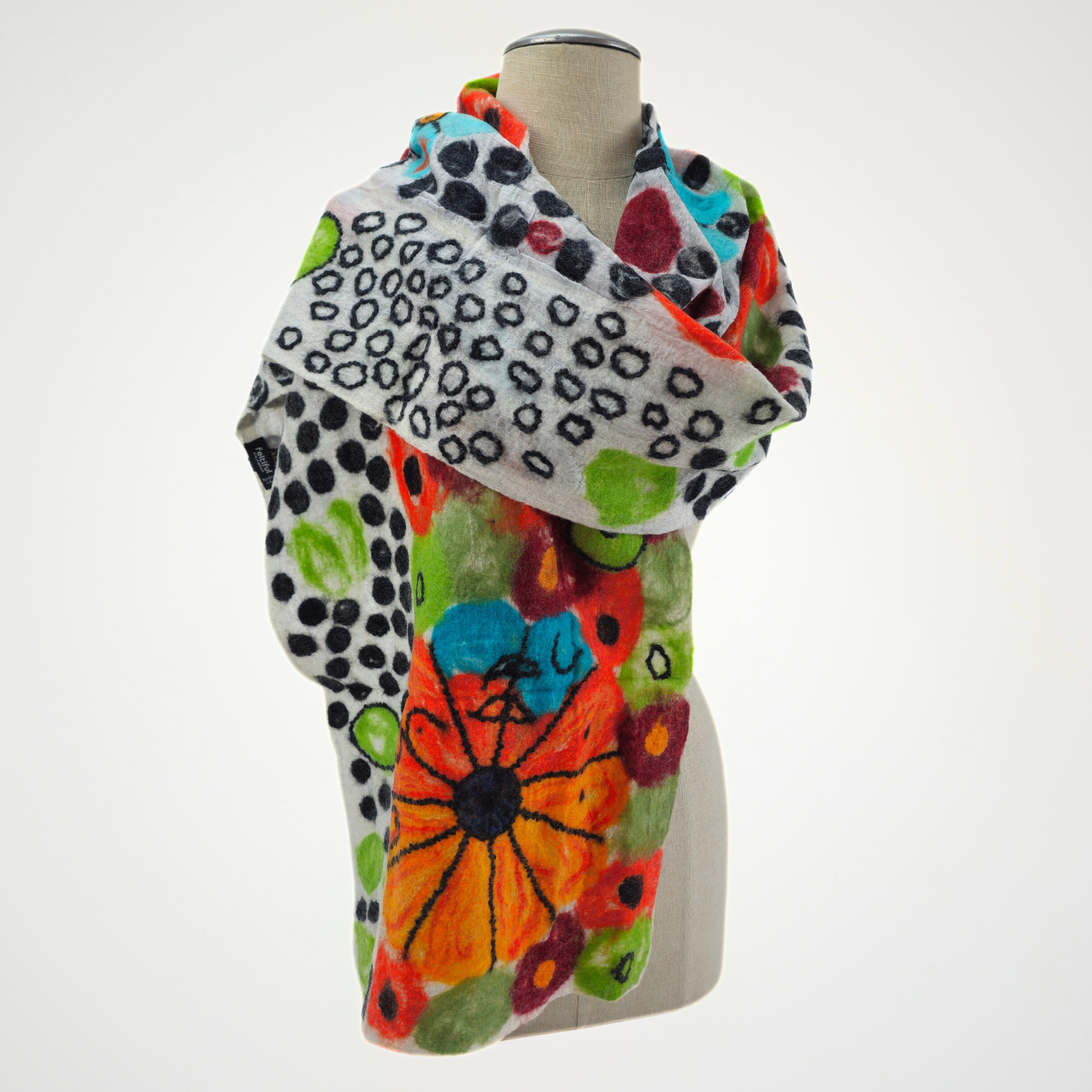 Spotted Merino & Silk Wool Felt Scarf