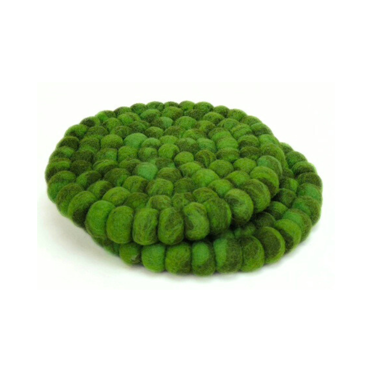 Felted Ball Green Tie Dye Round/Square Trivet